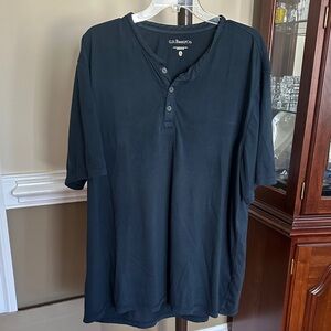 Gildan Men's Blue Henley Tee